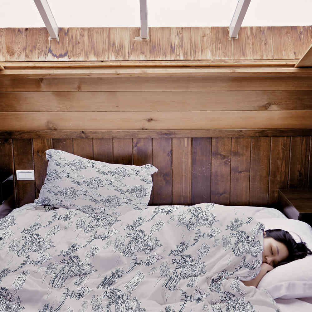 Set di biancheria da letto con coperta terapeutica grigia muro cinese