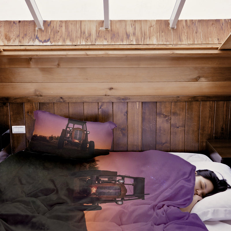 Coperta terapeutica originale - Rivestimento in cotone viola con trattore