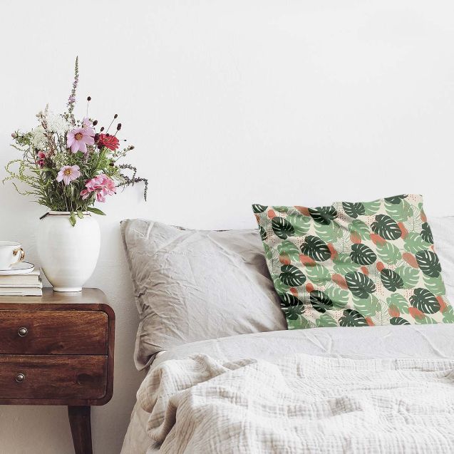 Cuscino salute Monstera chiara
