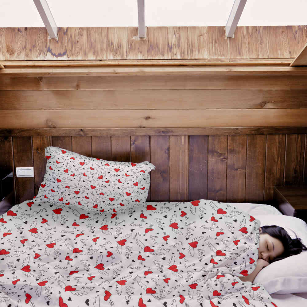 Set di biancheria da letto con coperta terapeutica L'amore dà le ali