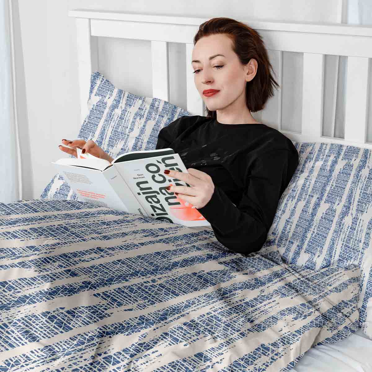 Coperta terapeutica originale - Rivestimento in cotone con motivo blu