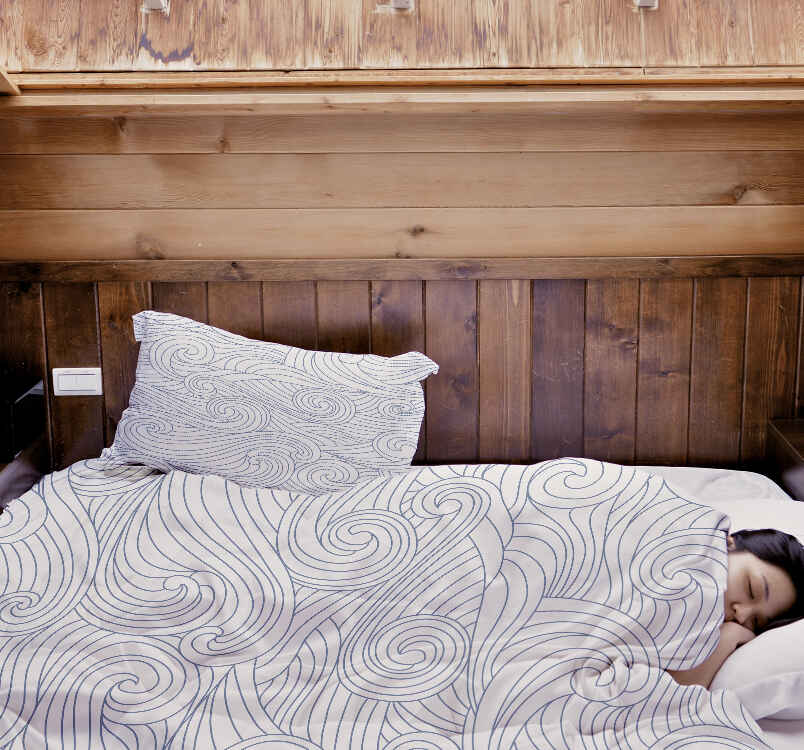 Set di biancheria da letto con coperte terapeutiche onde blu