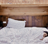 Set di biancheria da letto con coperte terapeutiche onde blu