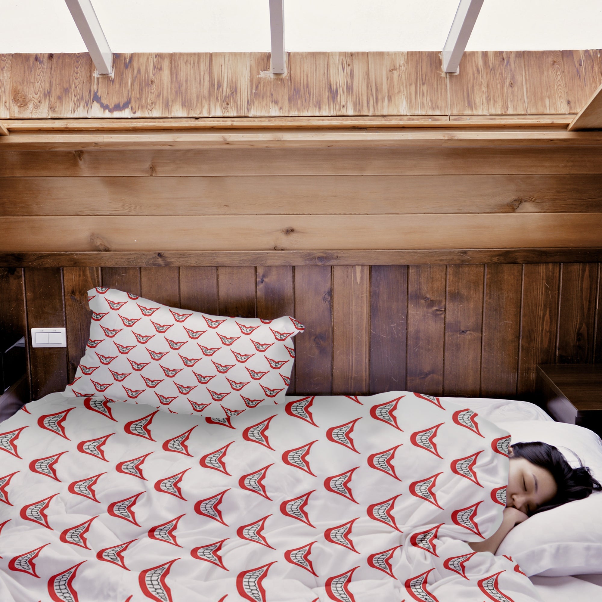 Set di biancheria da letto con coperta terapeutica bianca Joker