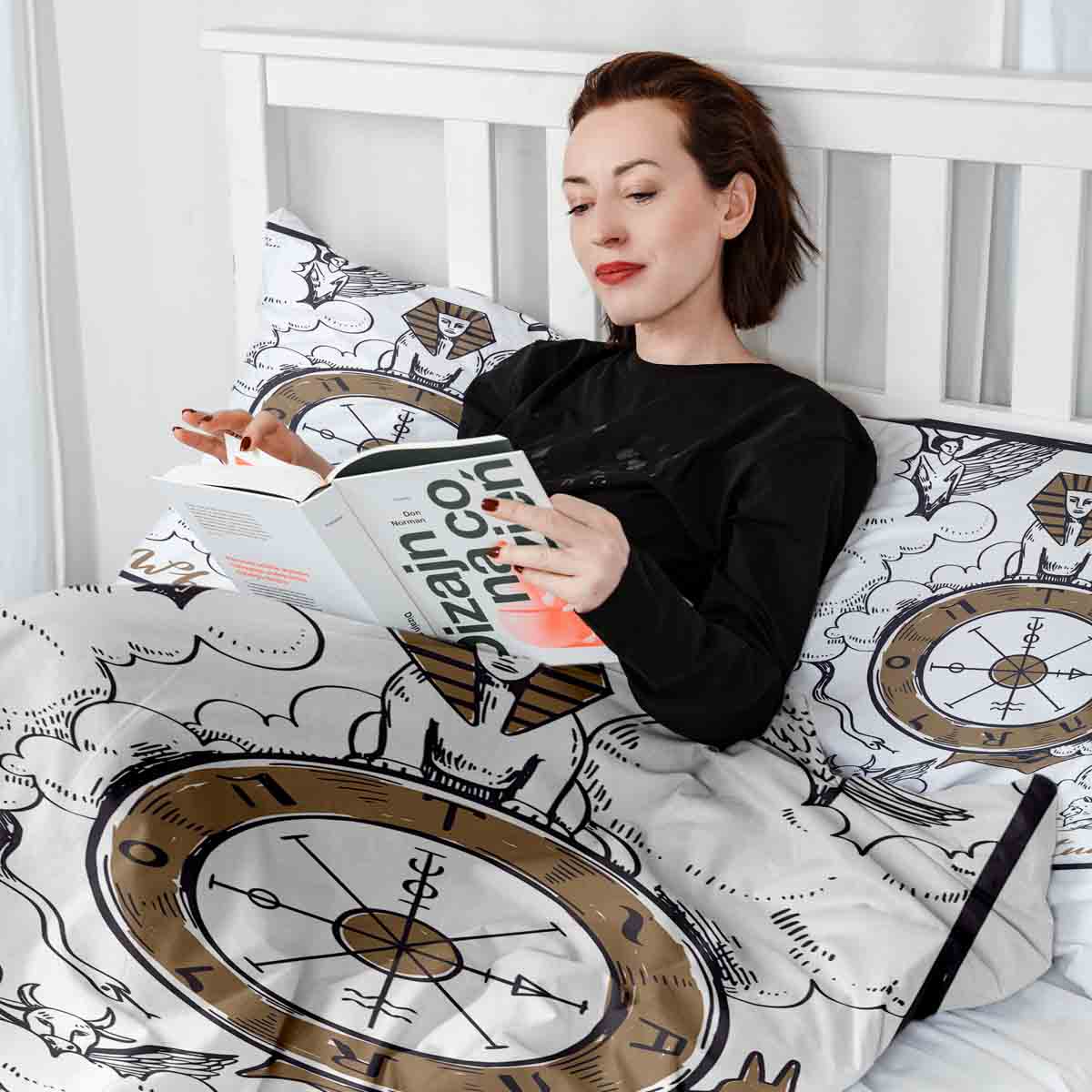 Set di biancheria da letto con coperta terapeutica Ruota della Fortuna