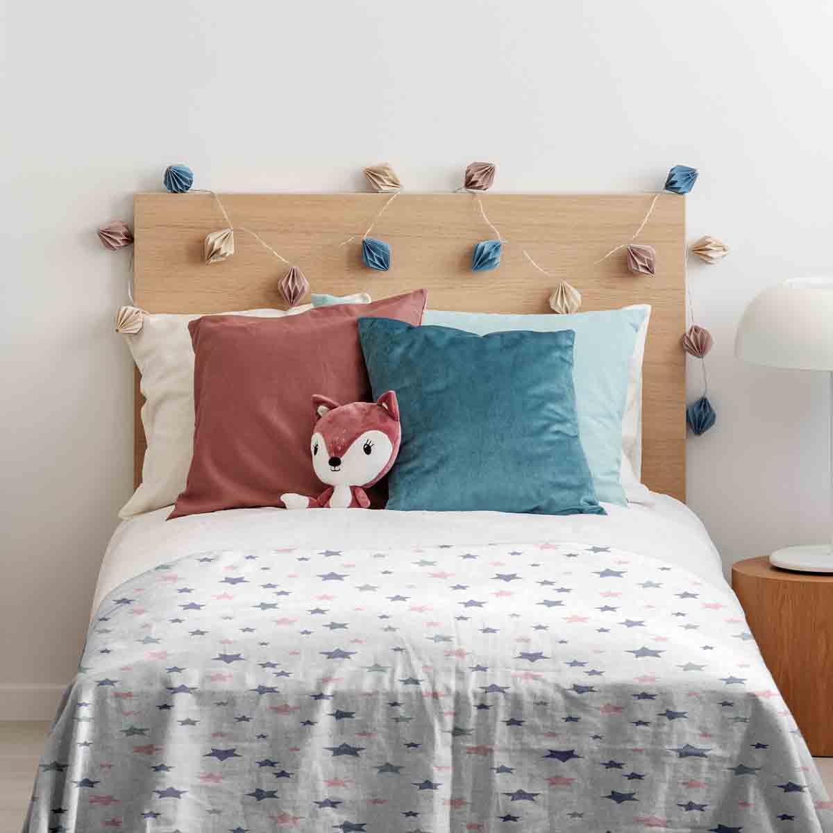 Set di biancheria da letto con coperte terapeutiche bianco con stelle