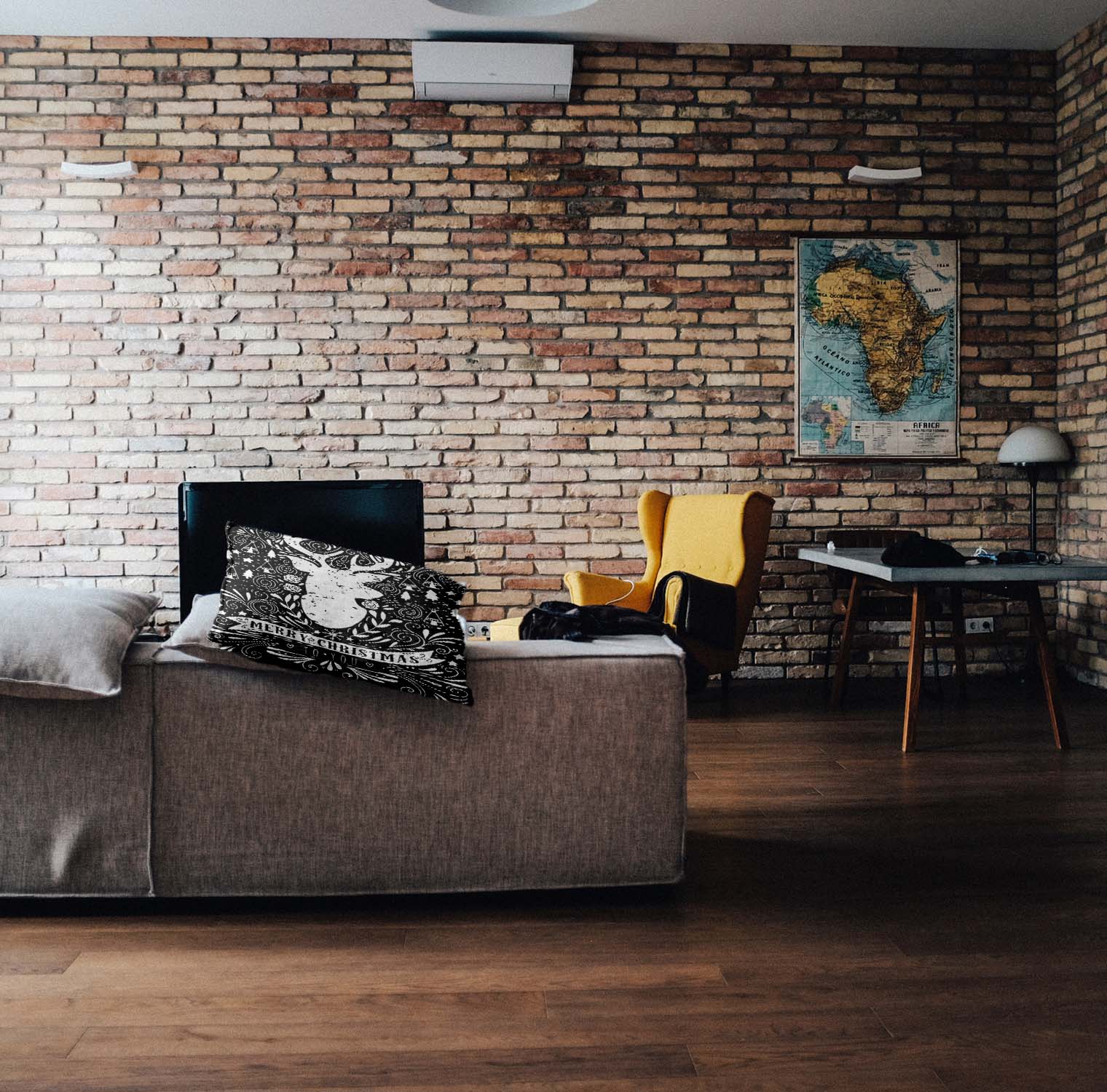 Cuscino salute nero Buon Natale