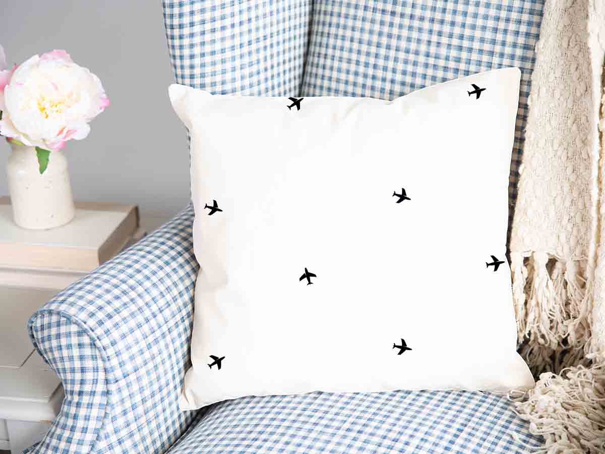Cuscino sanitario bianco aeroplani
