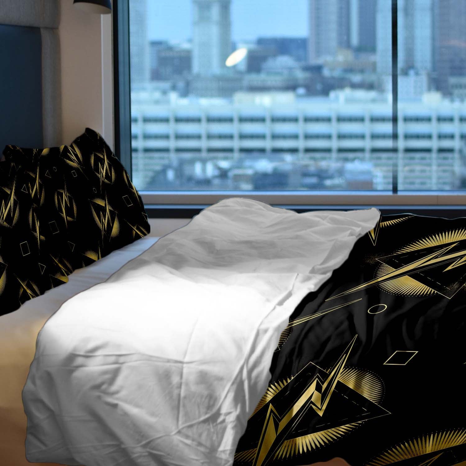 Set di biancheria da letto con coperta terapeutica lampo gialla