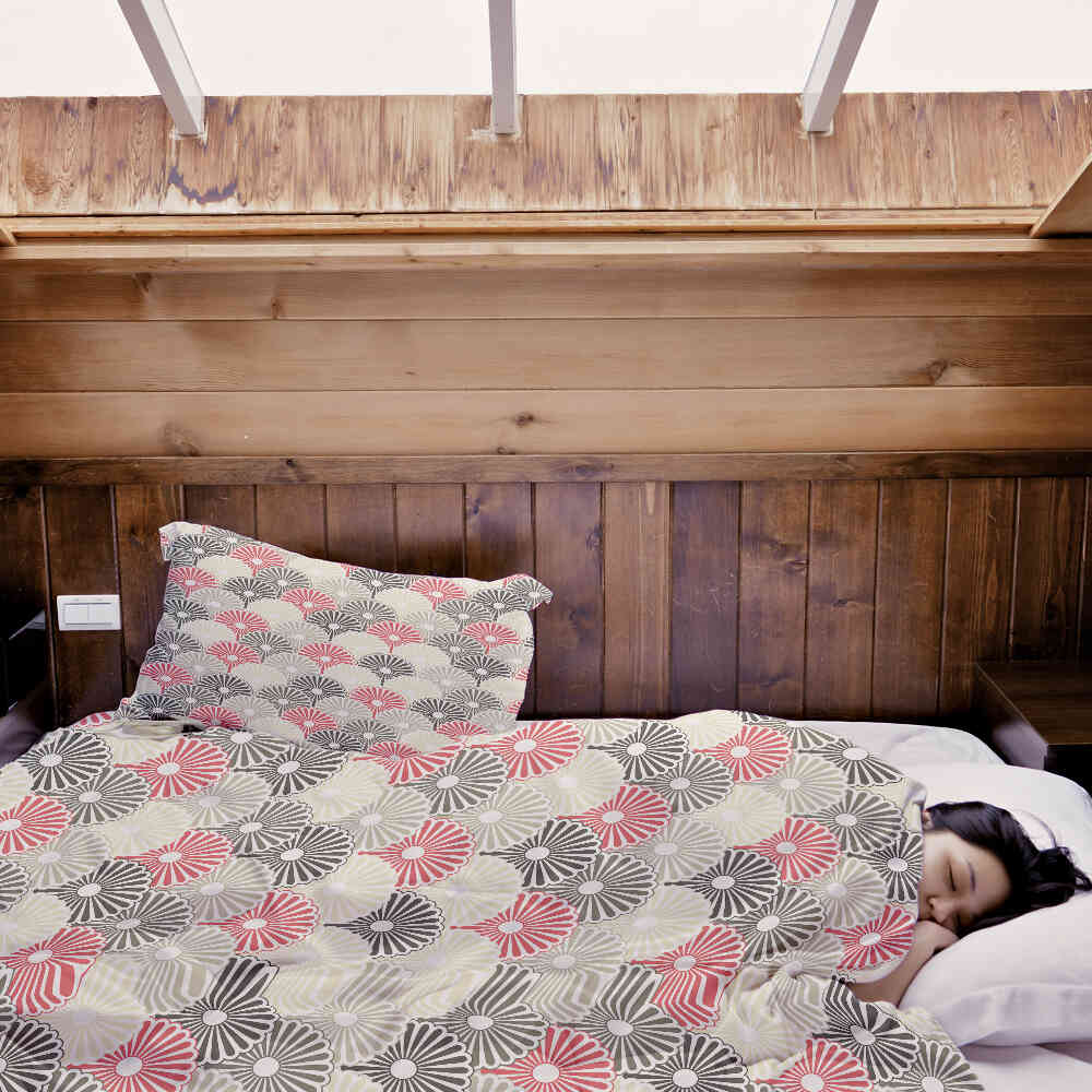 Coperta terapeutica originale - Rivestimento in cotone fiori astratti colorati