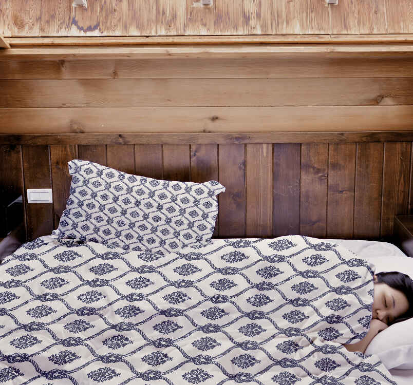 Set di biancheria da letto con coperta terapeutica motivo marinaresco blu