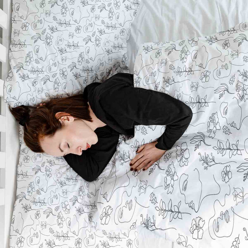 Set di biancheria da letto con coperta terapeutica Boho fiori