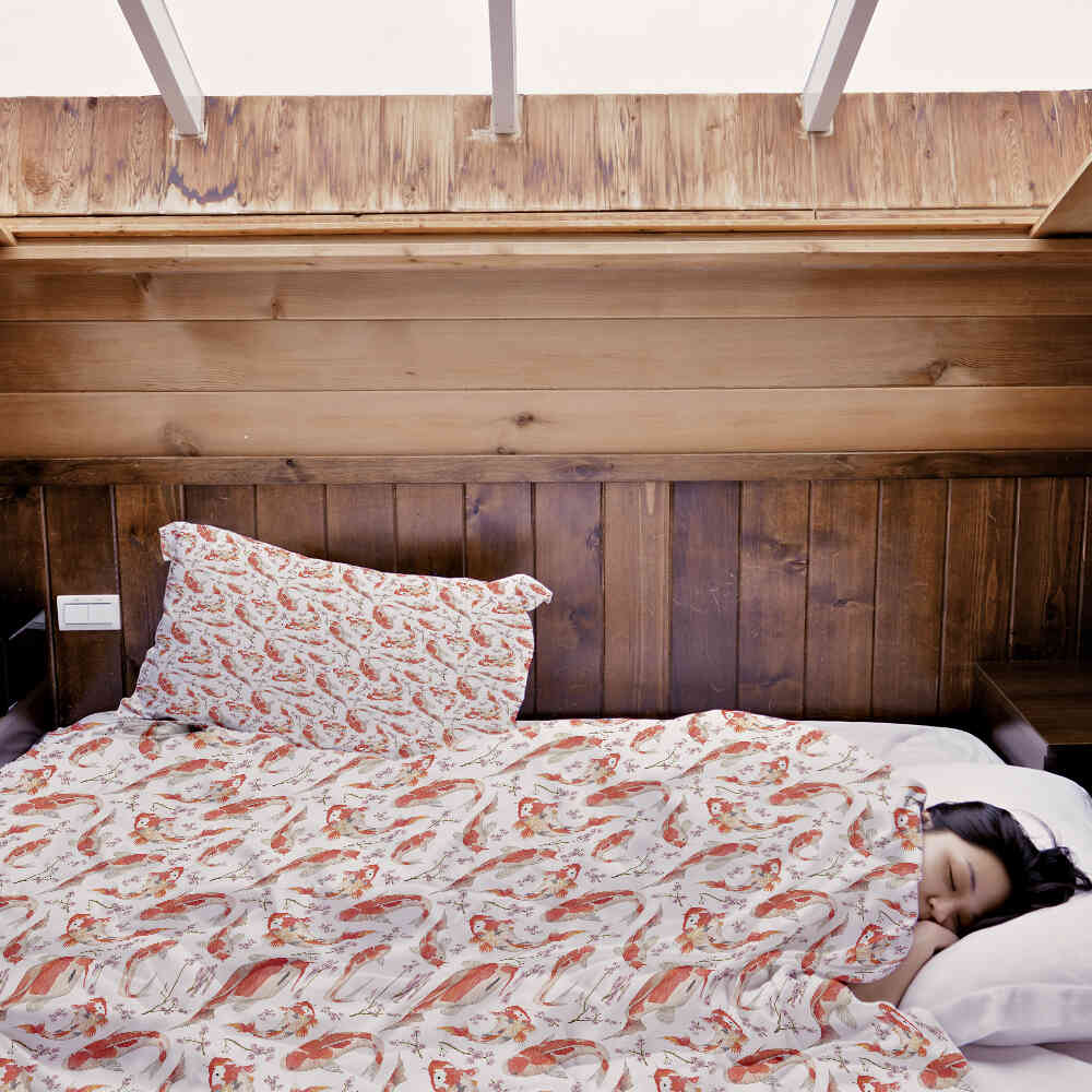 Set di biancheria da letto con coperta terapeutica Carpa Arancione