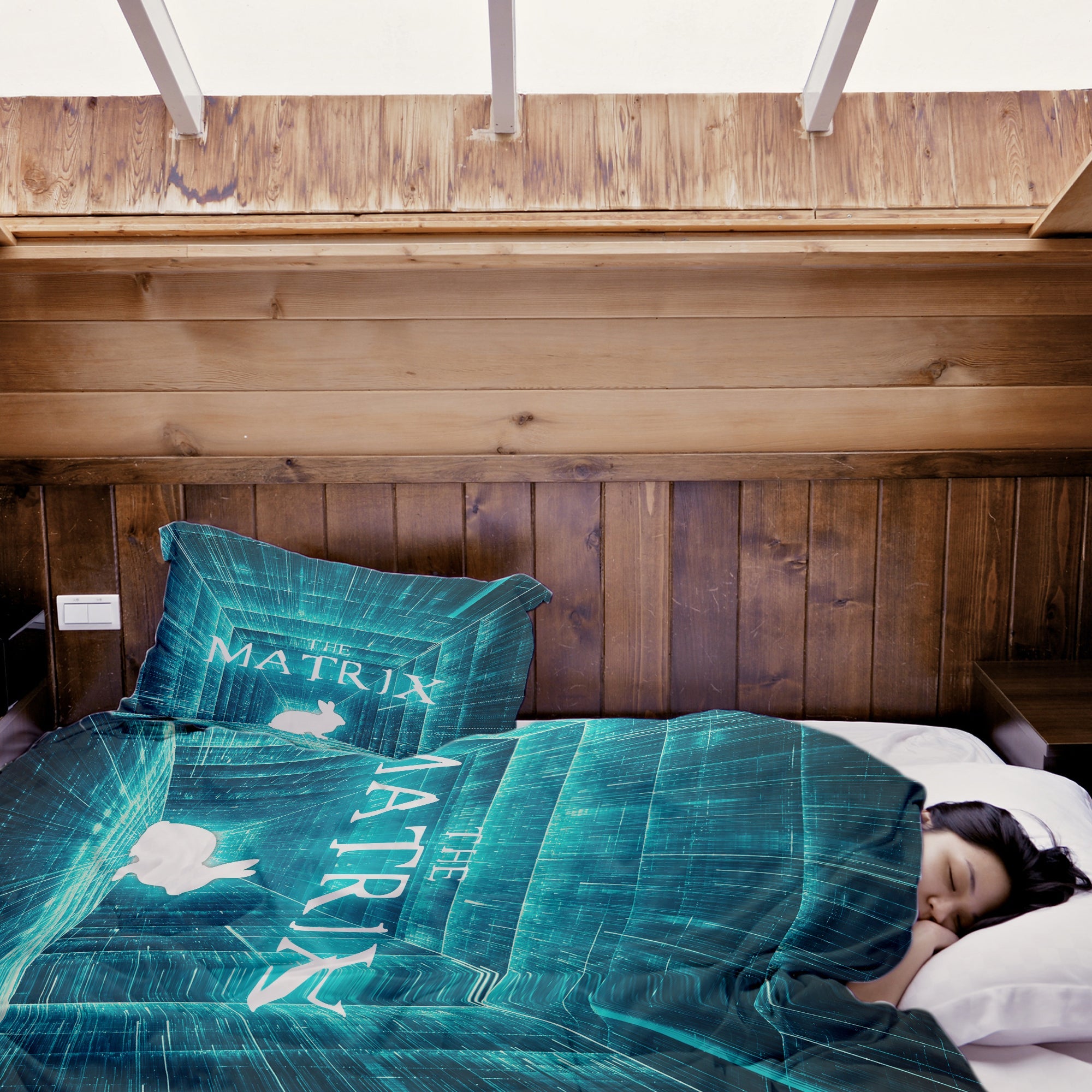 Set di biancheria da letto con coperta terapeutica blu Matrix