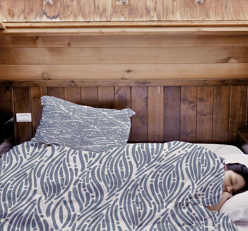 Coperta terapeutica originale - Rivestimento in cotone motivo ondulato blu