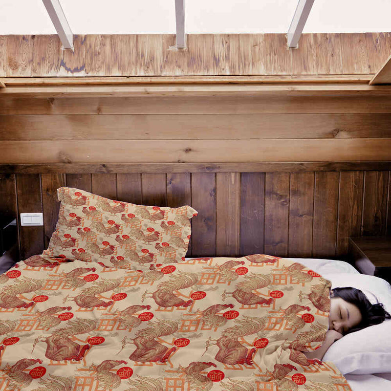 Set di biancheria da letto con coperta terapeutica Gallo cinese