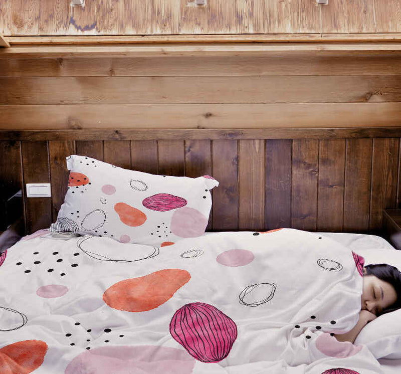 Set di biancheria da letto con coperte terapeutiche cerchi astratti