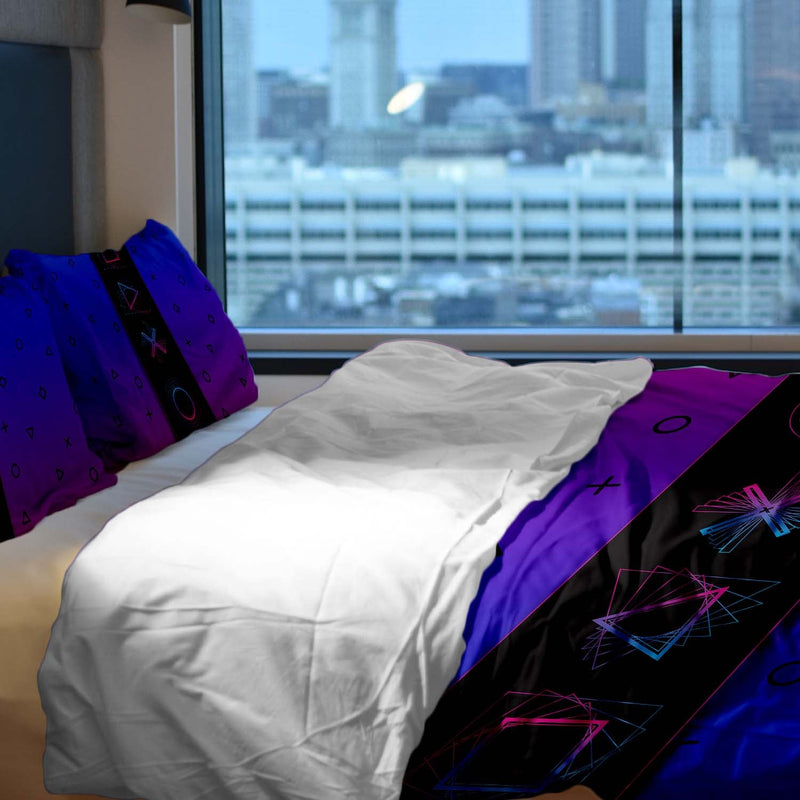 Set di biancheria da letto con coperte terapeutiche viola con forme