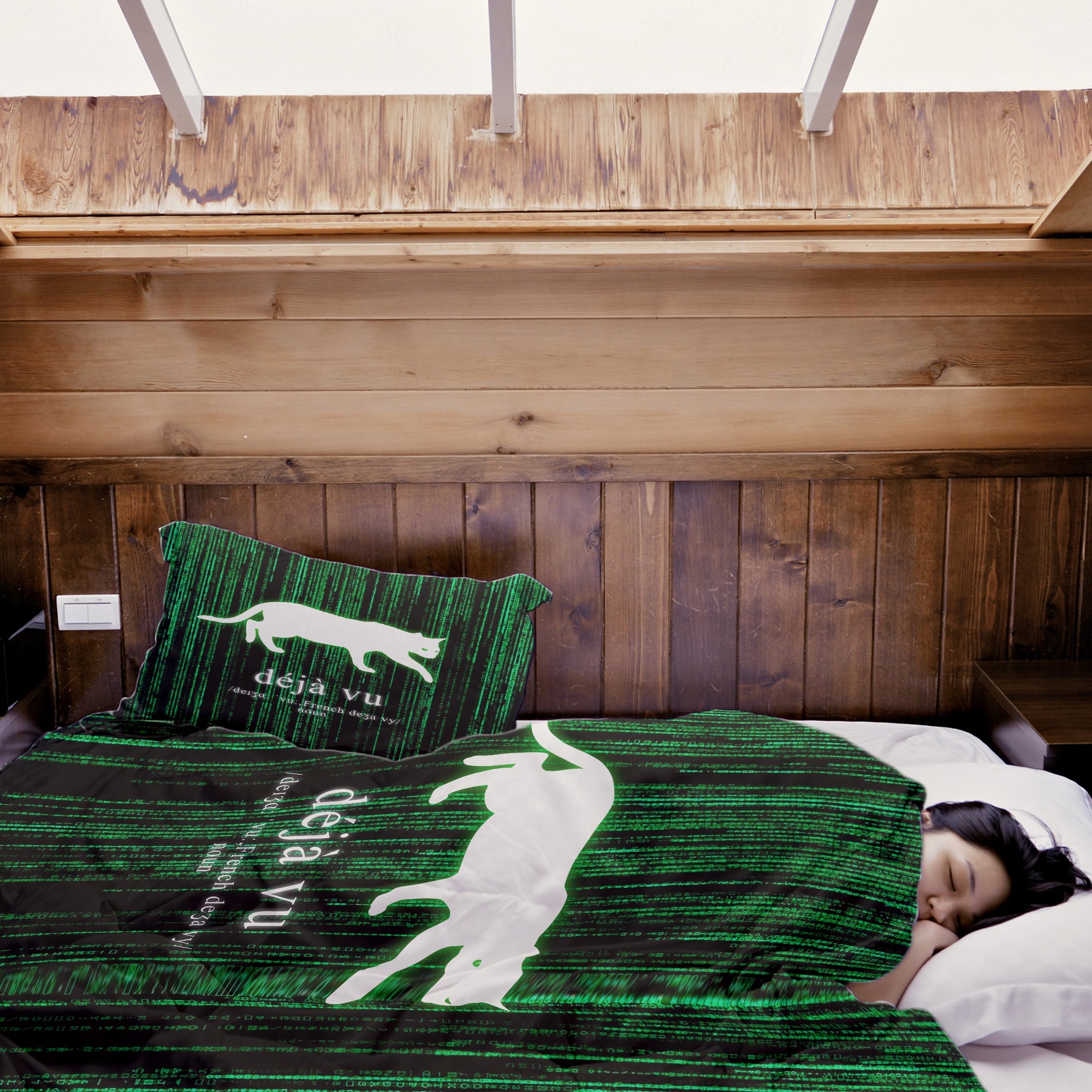 Set di biancheria da letto con coperta terapeutica verde Déjà-Vu