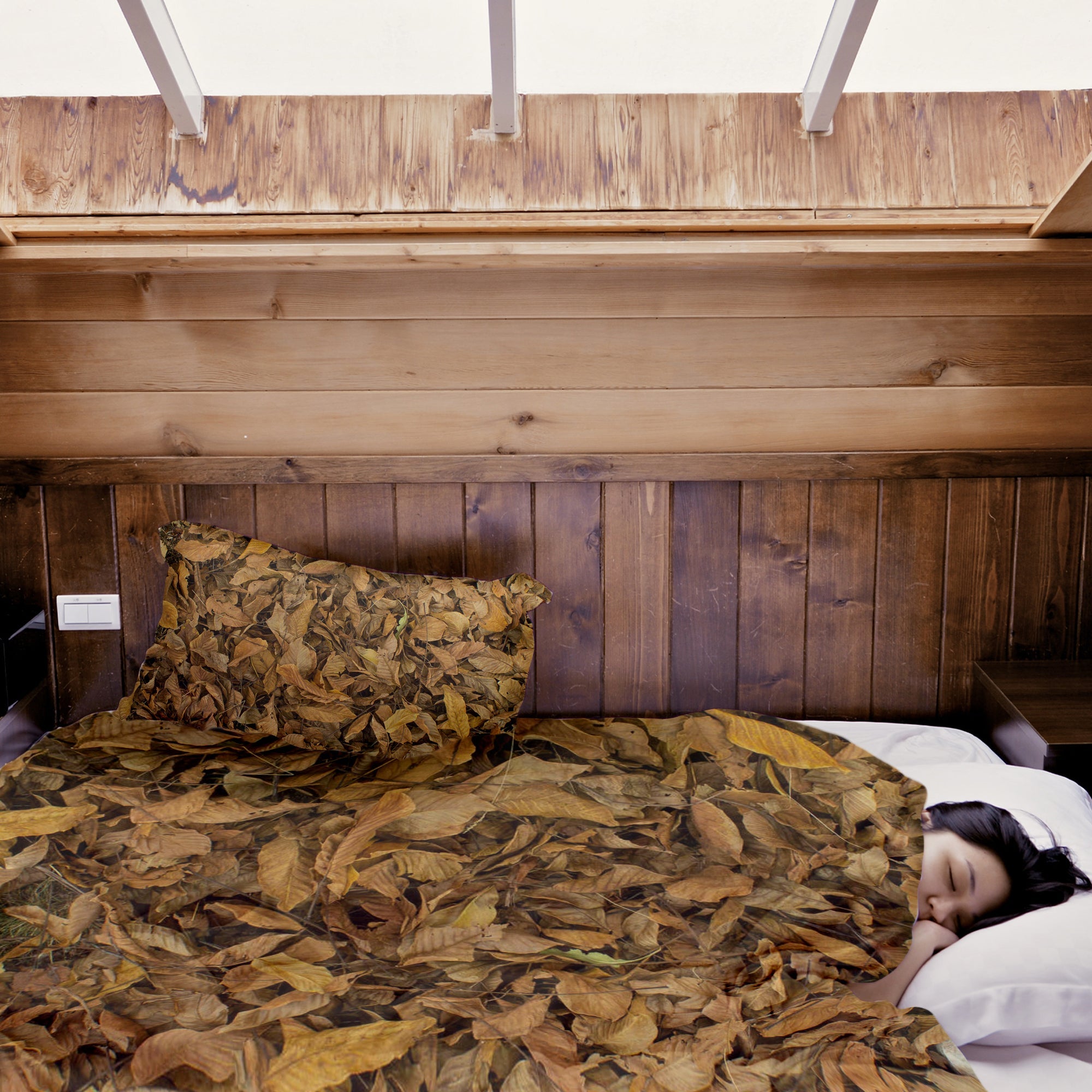 Set di biancheria da letto con coperte terapeutiche foglie autunnali
