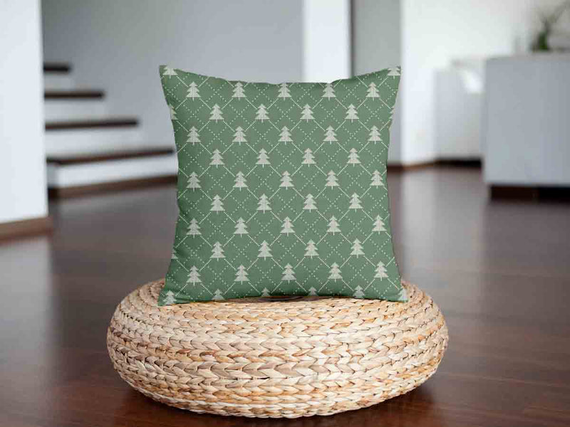 Cuscino salute verde con alberi di abete