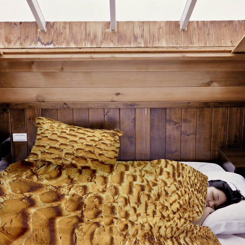 Set di biancheria da letto con coperta terapeutica impronta di pneumatico