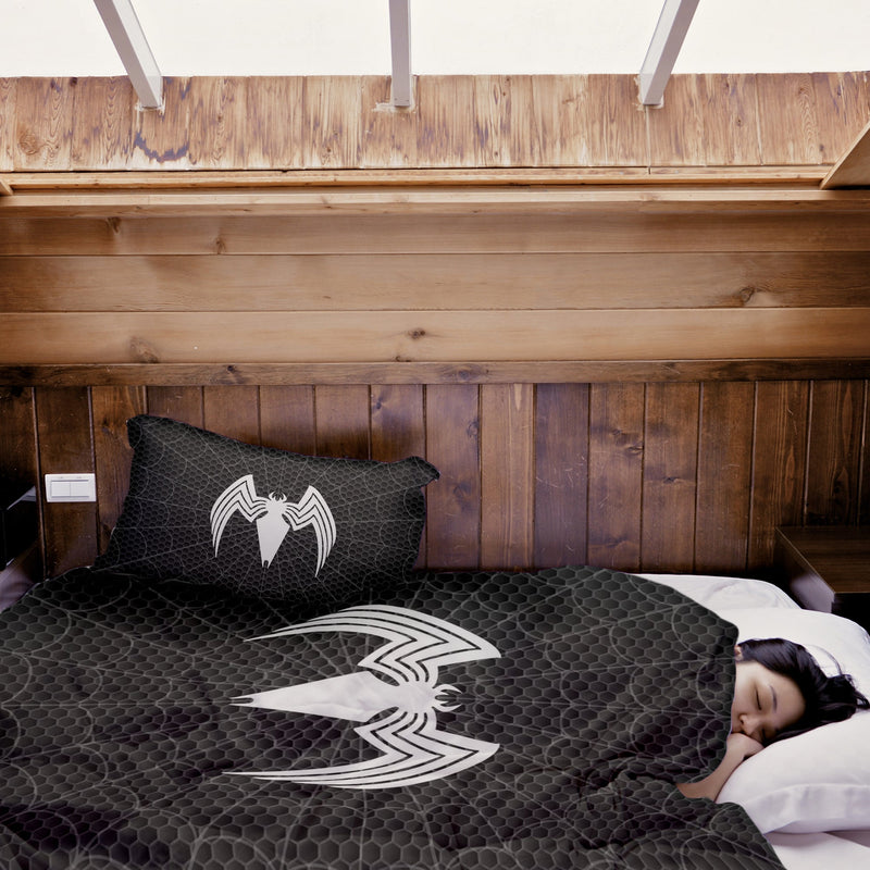 Coperta terapeutica originale - Rivestimento in cotone nero con ragno