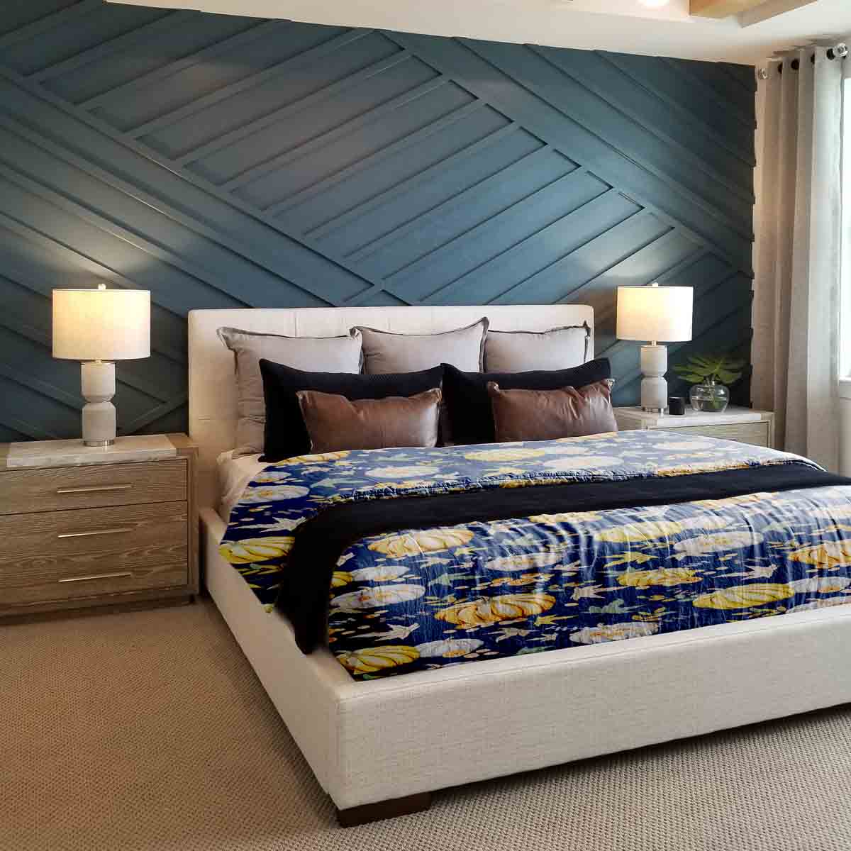 Coperta terapeutica originale - Rivestimento in cotone blu con zucche