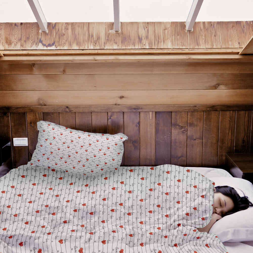 Coperta terapeutica originale - Rivestimento in cotone bianco con scritta Love