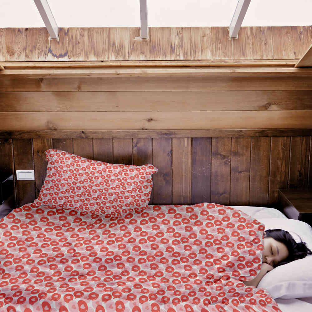 Set di biancheria da letto con coperta terapeutica e fumetto con cuore