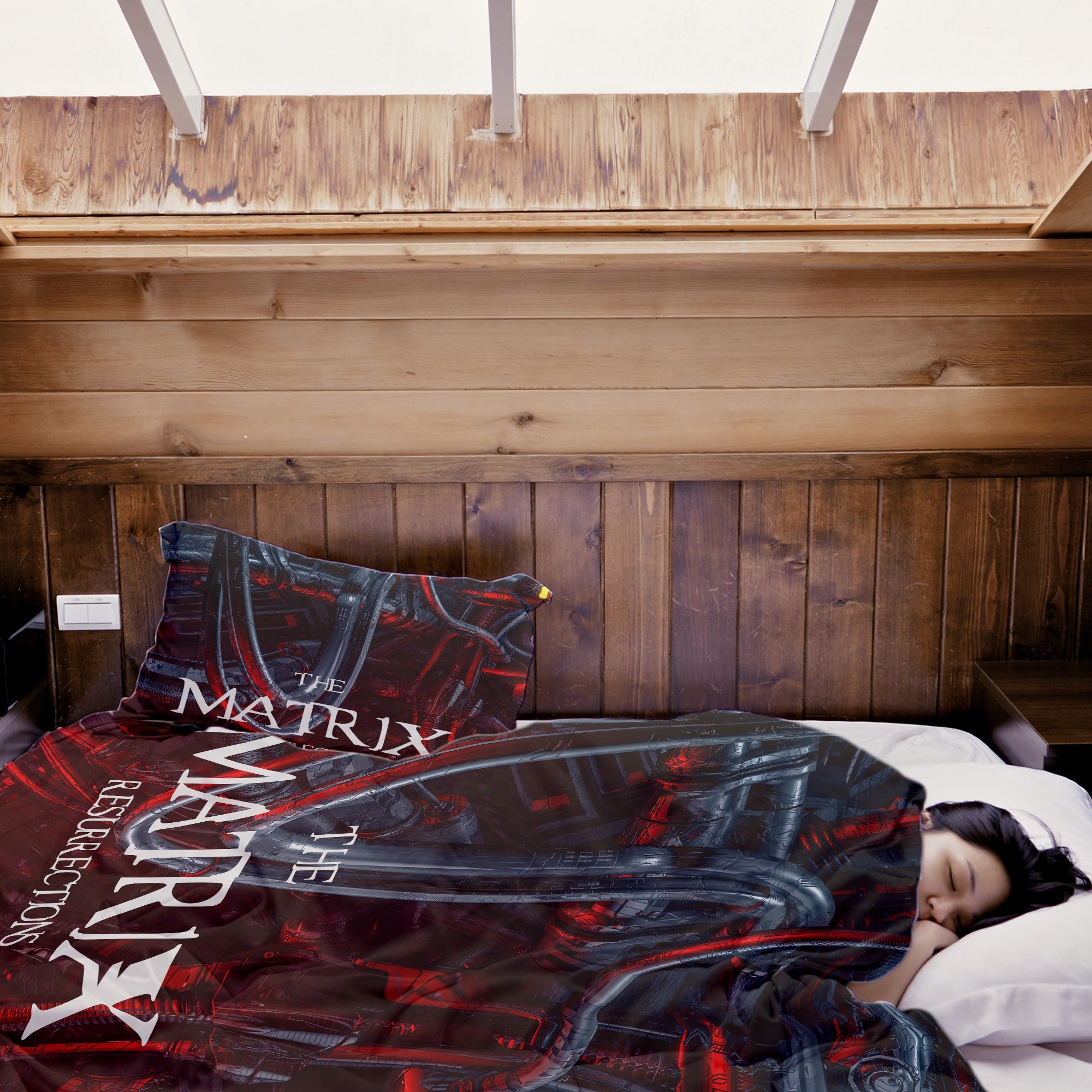 Set di biancheria da letto con coperta terapeutica rossa The Matrix