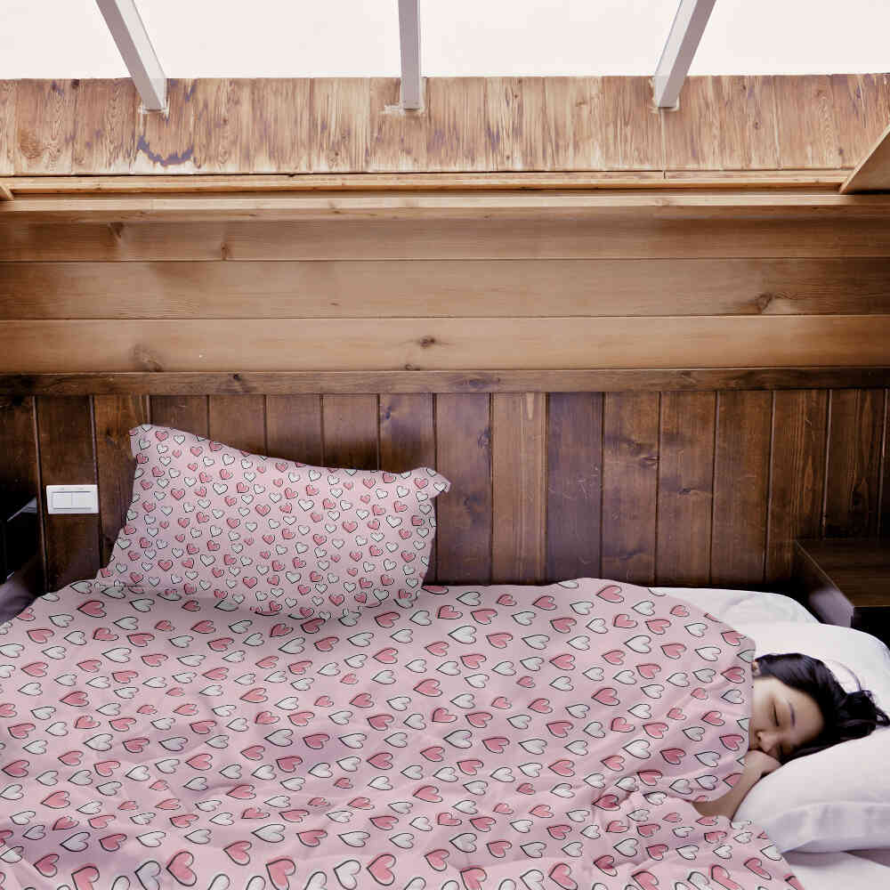 Set di biancheria da letto con coperte terapeutiche e dolci cuoricini