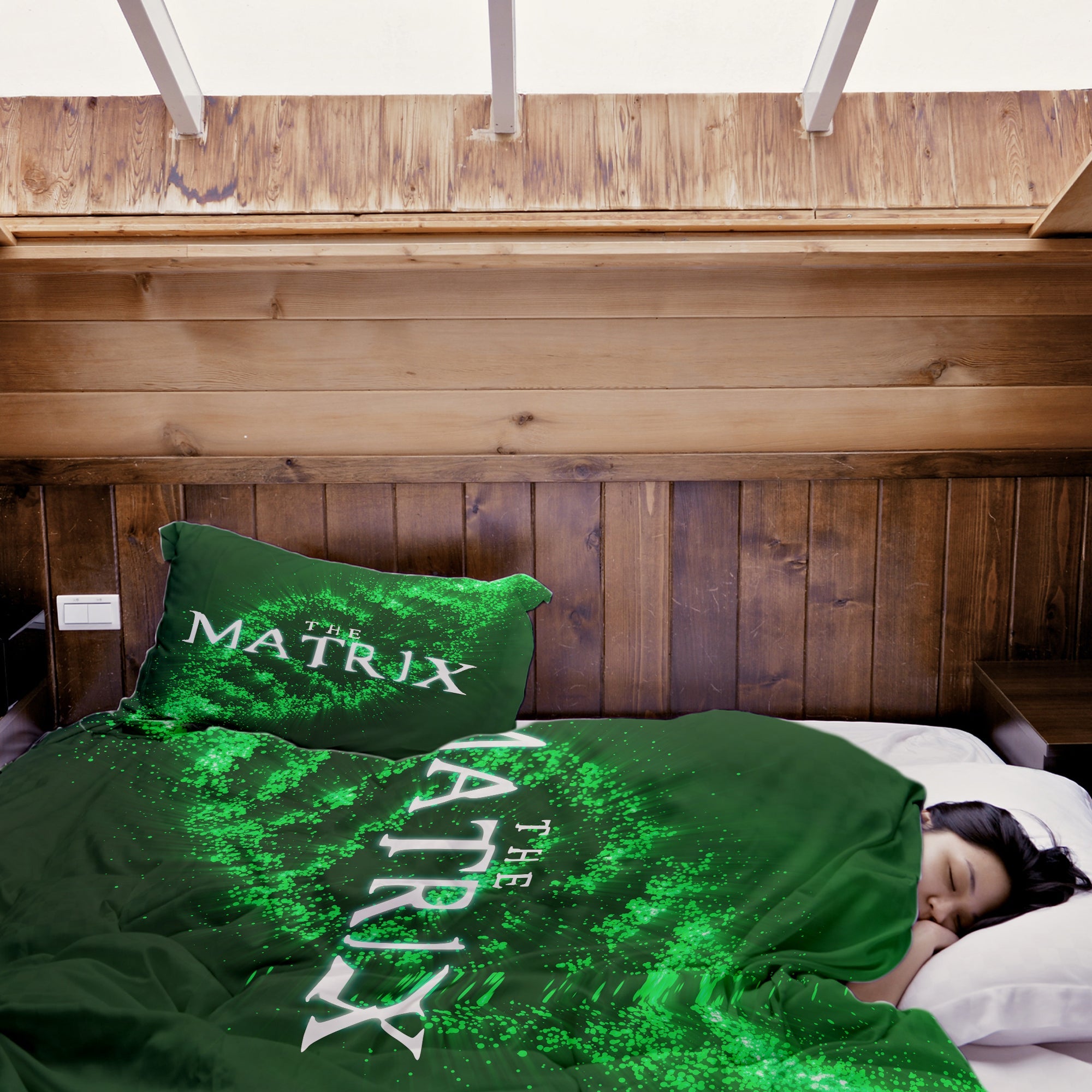 Set di biancheria da letto con coperta terapeutica verde Matrix DNA