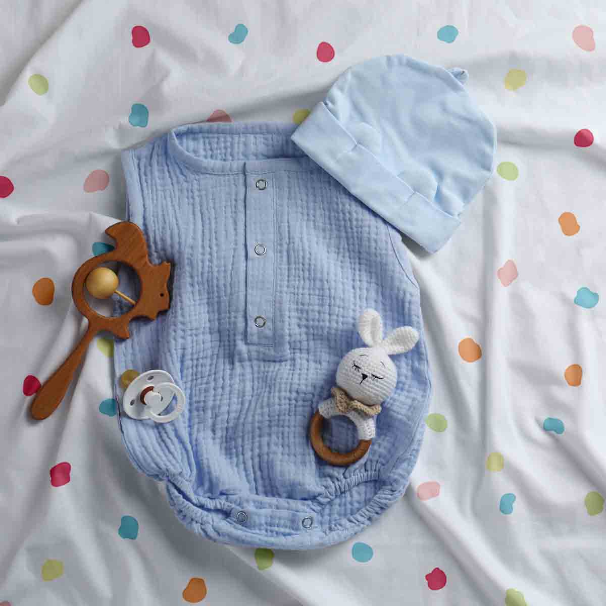 Set di biancheria da letto con coperta terapeutica a pois colorati