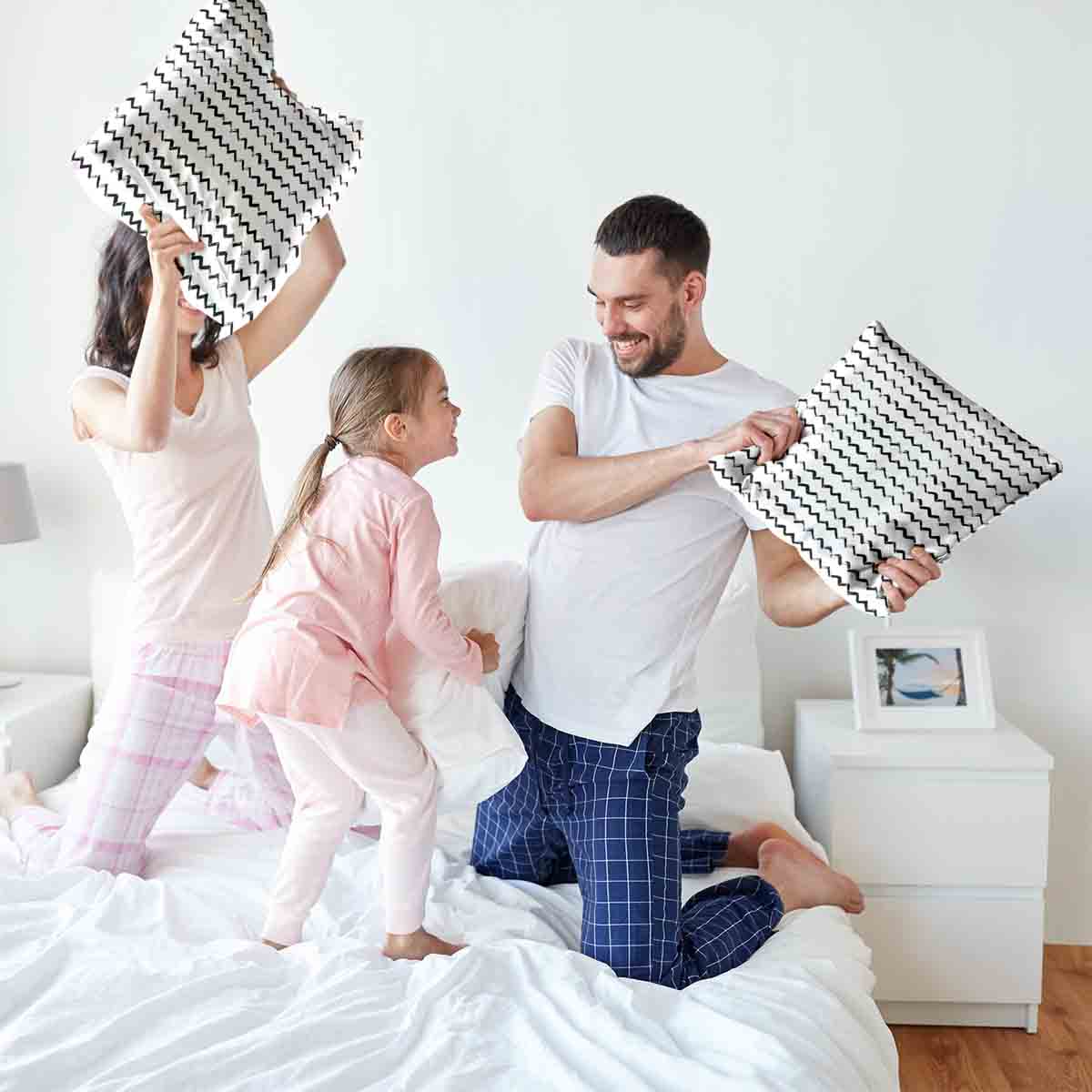 Cuscino sanitario bianco a zigzag