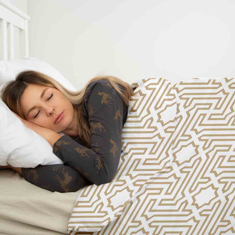 Set di biancheria da letto beige con forme per coperte terapeutiche