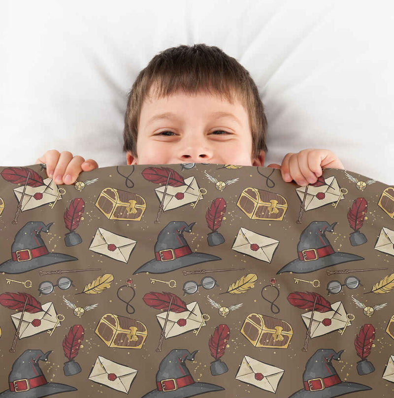Set di biancheria da letto con coperta terapeutica e cappello parlante