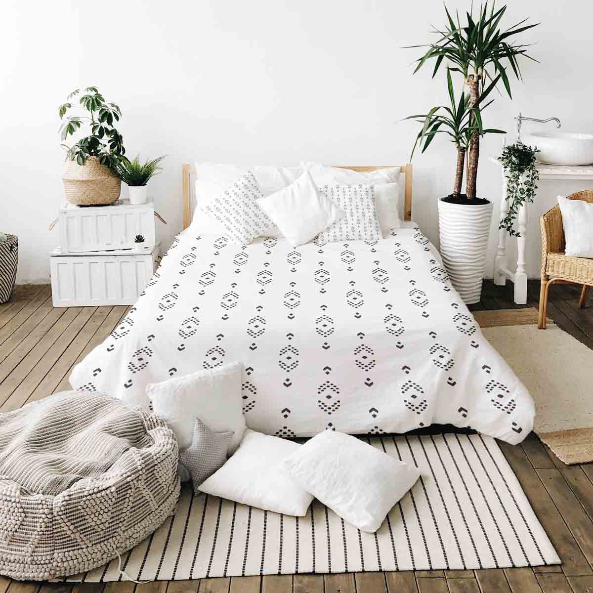 Coperta terapeutica originale - Rivestimento in cotone bianco con motivo a freccia nera