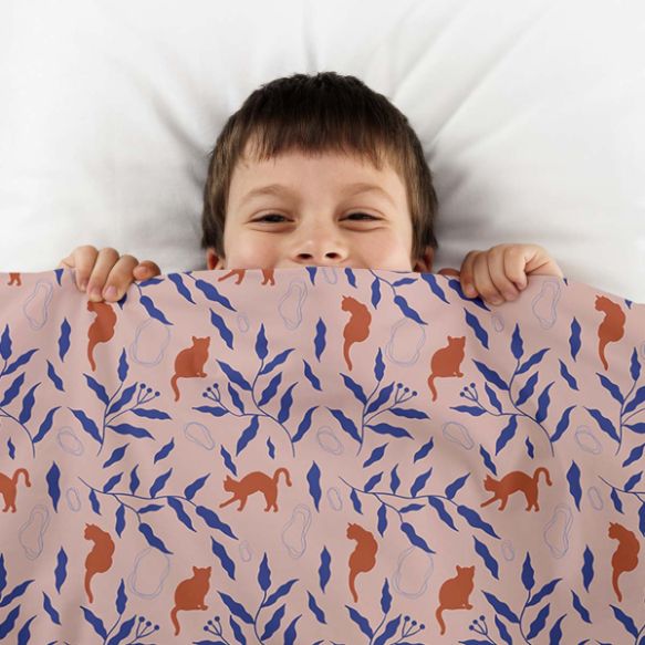 Coperta terapeutica originale - Coperta ponderata Gatto Rosso con rivestimento in cotone per bambini