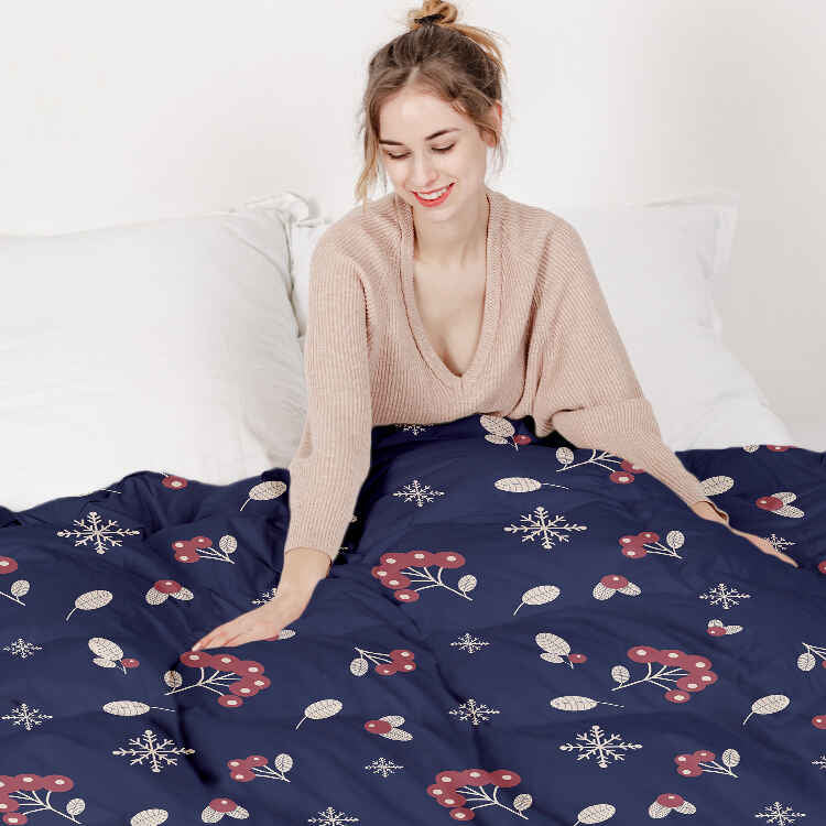 Set di biancheria da letto con coperta terapeutica blu ribes