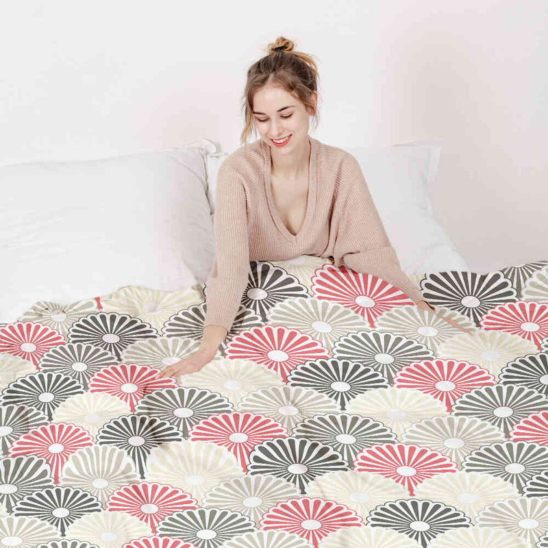 Set di biancheria da letto con coperte terapeutiche fiori astratti colorati