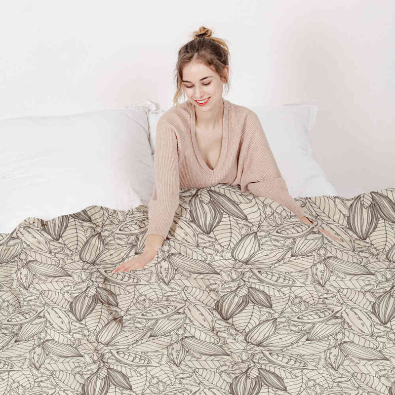 Set di biancheria da letto con coperta terapeutica pianta di cacao