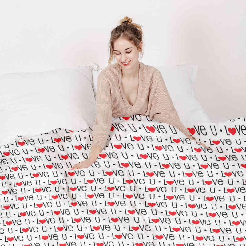 Coperta terapeutica originale - Rivestimento in cotone bianco Love U