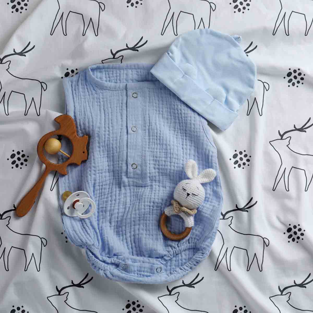 Coperta terapeutica originale - Rivestimento in cotone bianco con cervo