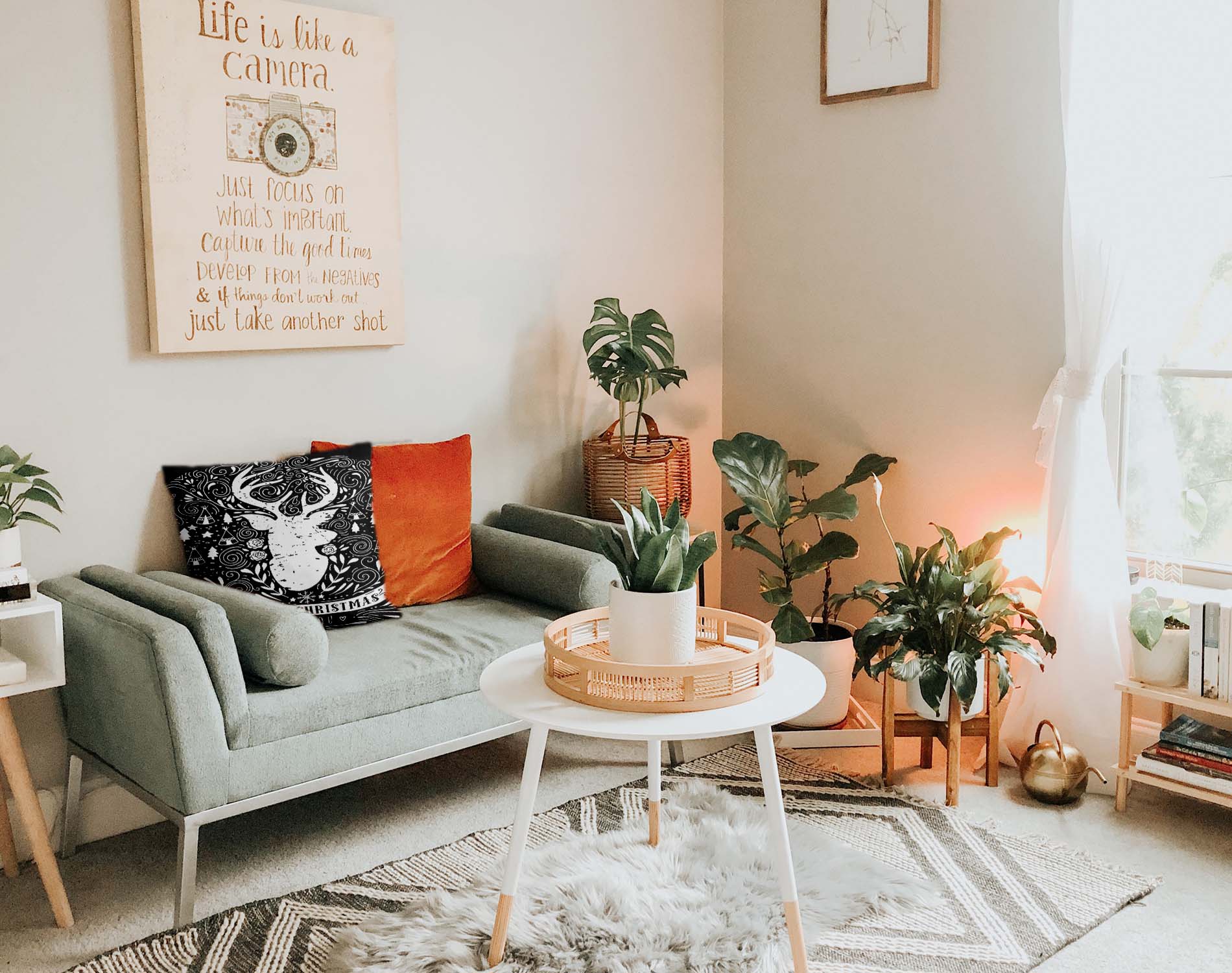 Cuscino salute nero Buon Natale