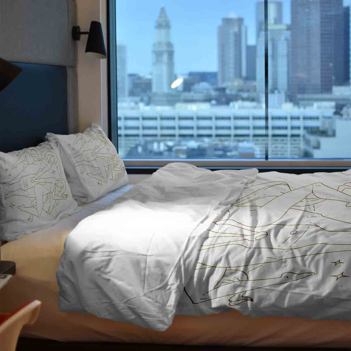 Set di biancheria da letto con coperta terapeutica Costellazione Gemelli