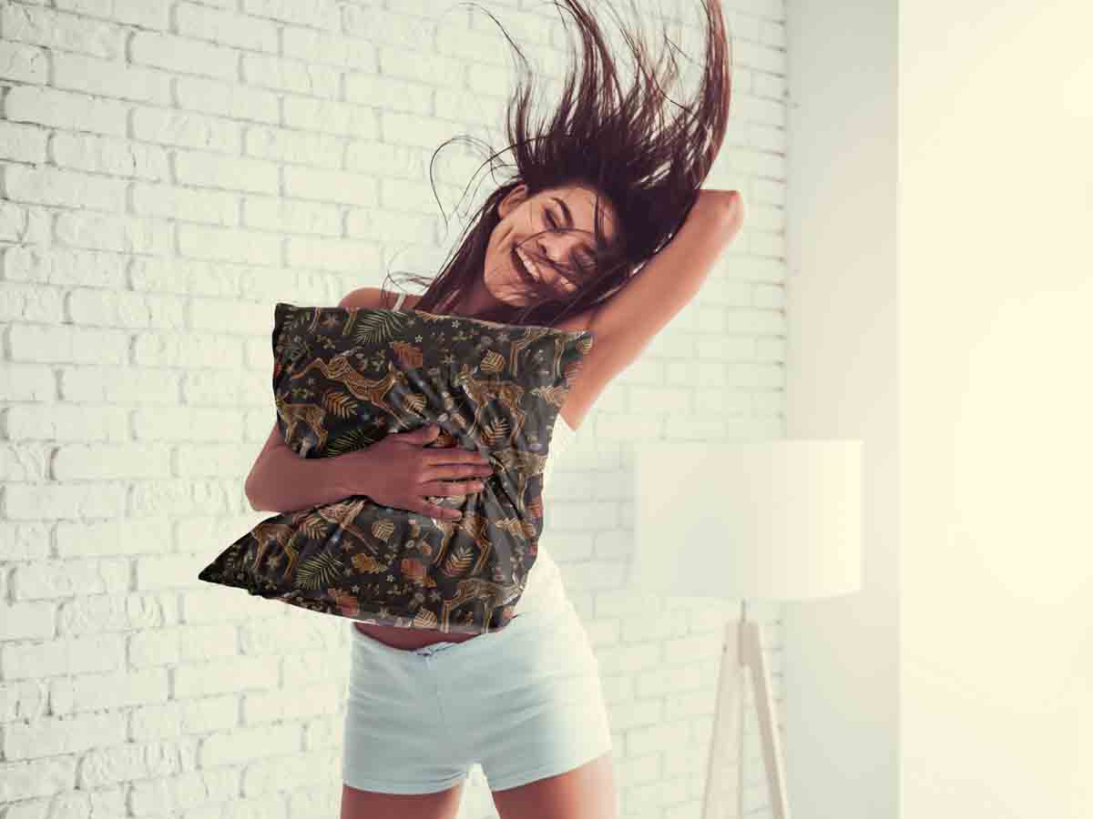 Cuscino sanitario marrone con cervo