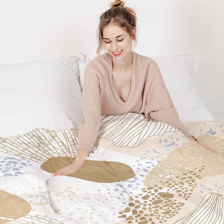 Set di biancheria da letto con coperta terapeutica anemone di mare oro