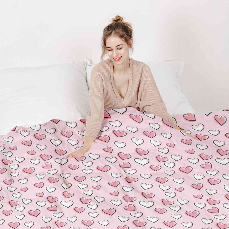 Coperta terapeutica originale - Rivestimento in cotone con dolci cuoricini