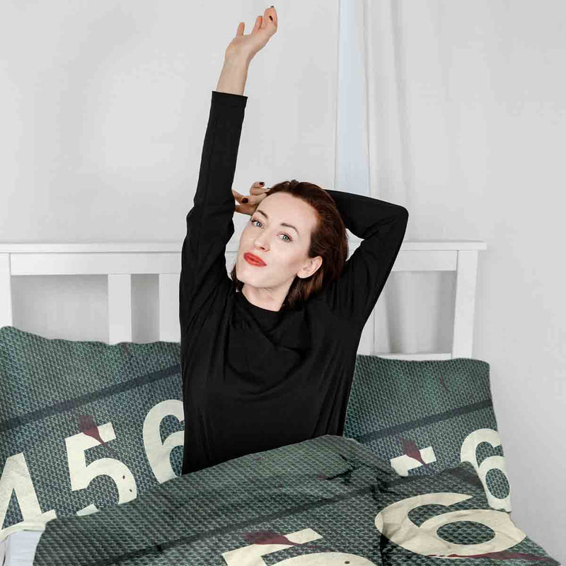 Set di biancheria da letto con coperta terapeutica verde 456